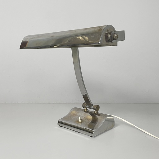 [2520007248] Lampada da tavolo in ottone cromato, 1930 ca. 
