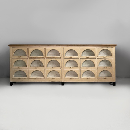 [2520007325] Cassettiera in legno e vetro, 1930 ca.