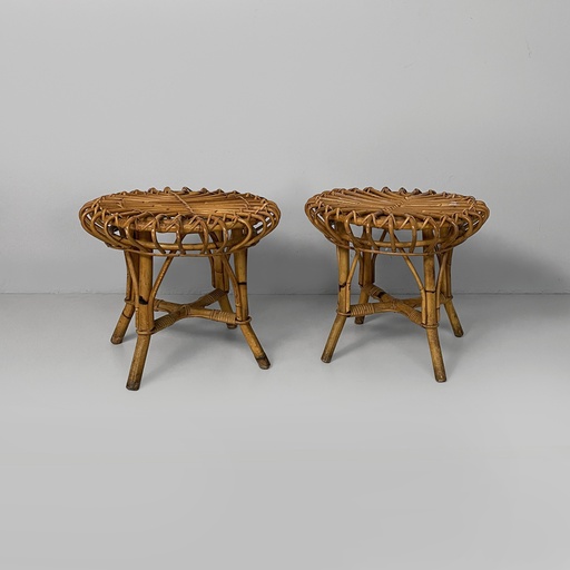 [2520007337] Sgabelli in rattan, 1960 ca.