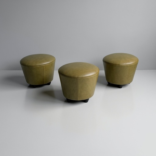 [2520007440] Pouf in similpelle verde, 1970 ca.