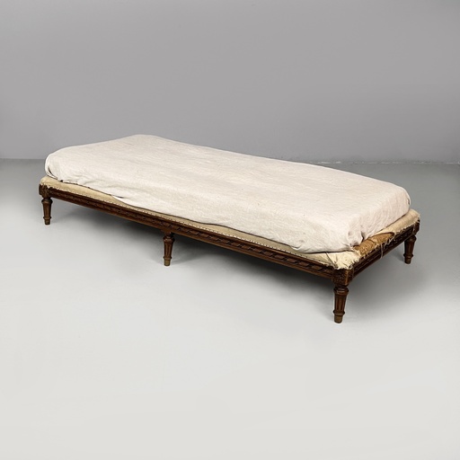 [2520007558] Daybed in tessuto e legno, inizio 1900 ca.