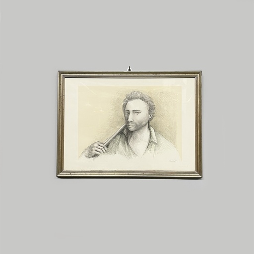 [2520007639] Quadro di uomo a matita su carta, 1960 ca.