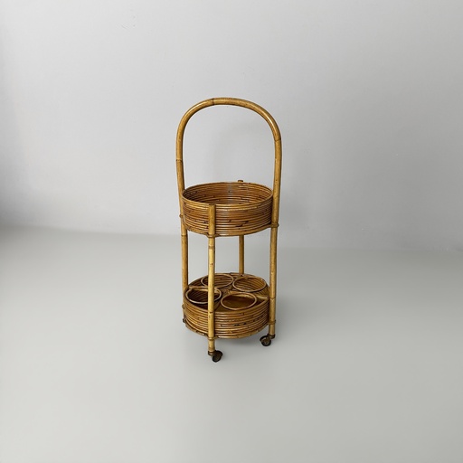 [2520007771] Carrello in bambù e rattan, 1960 ca. 