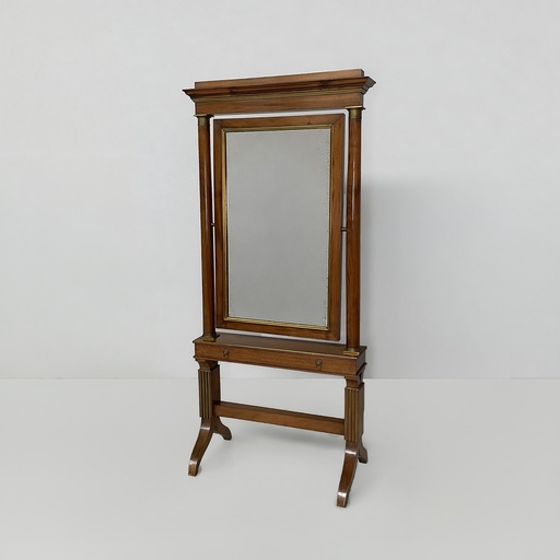 [2520007773] Specchio da terra con cassetto, metà 1800 ca.