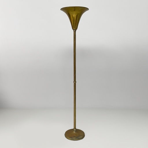 [2520007785] Lampada da terra in ottone, 1940 ca.