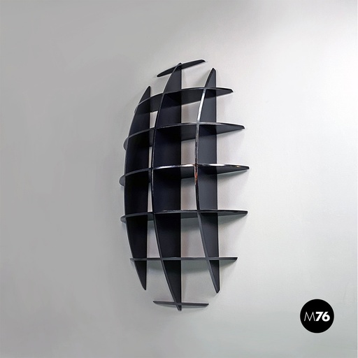 [2220002314] Libreria in legno nero, 1980 ca.