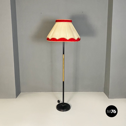 [2220002928] Lampada da terra con paralume in tessuto,  1940 ca.