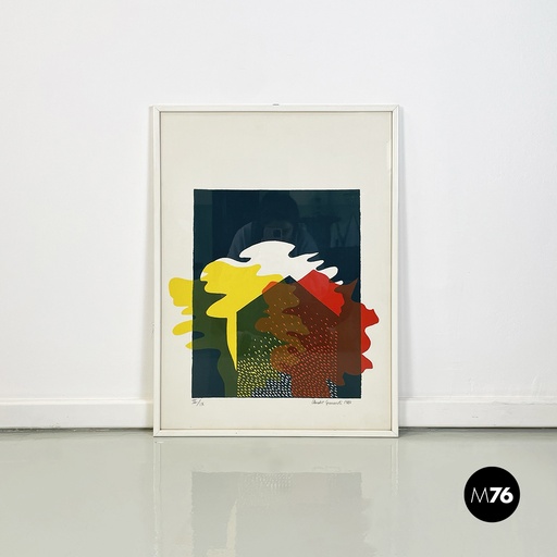 [2220003086] Quadro con stampa serigrafica, 1980 ca.